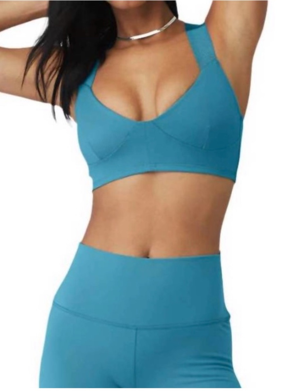 ALO Yoga Blue splash Rev up bra XS with pads perfect condition